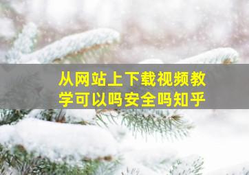 从网站上下载视频教学可以吗安全吗知乎