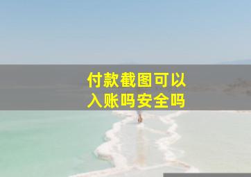 付款截图可以入账吗安全吗