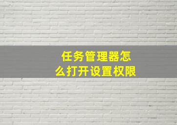 任务管理器怎么打开设置权限