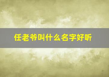 任老爷叫什么名字好听