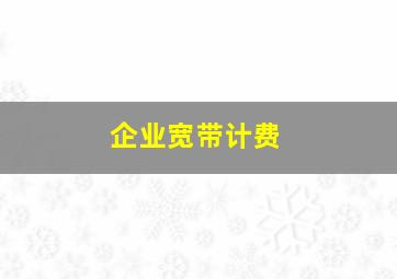 企业宽带计费