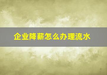 企业降薪怎么办理流水