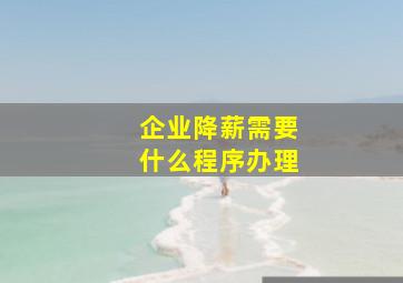 企业降薪需要什么程序办理