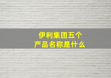 伊利集团五个产品名称是什么