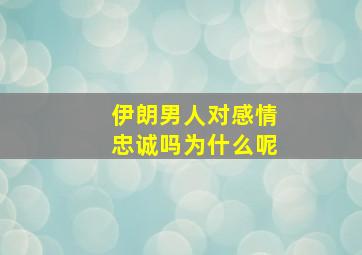 伊朗男人对感情忠诚吗为什么呢