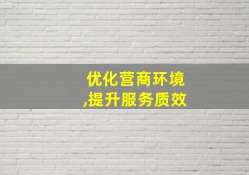 优化营商环境,提升服务质效