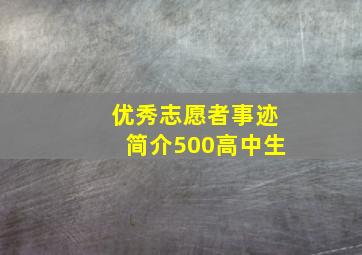 优秀志愿者事迹简介500高中生