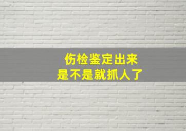 伤检鉴定出来是不是就抓人了