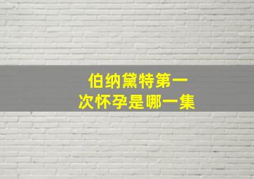 伯纳黛特第一次怀孕是哪一集