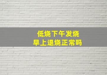 低烧下午发烧早上退烧正常吗