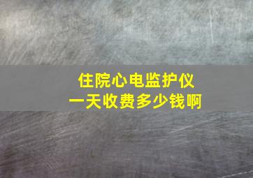 住院心电监护仪一天收费多少钱啊