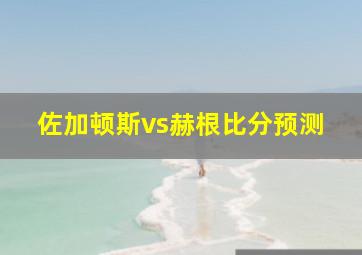 佐加顿斯vs赫根比分预测