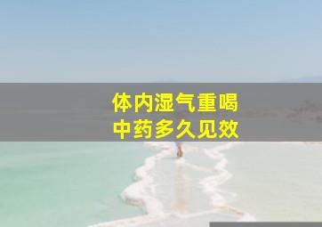 体内湿气重喝中药多久见效