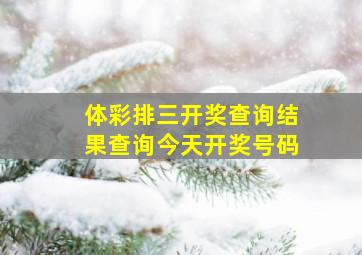 体彩排三开奖查询结果查询今天开奖号码