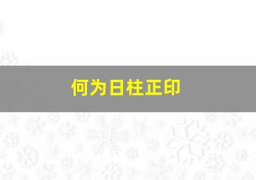 何为日柱正印