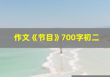 作文《节目》700字初二