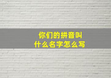 你们的拼音叫什么名字怎么写