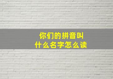 你们的拼音叫什么名字怎么读