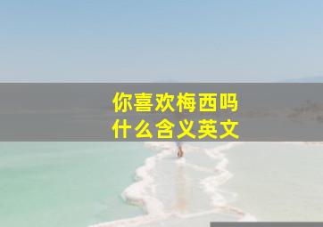 你喜欢梅西吗什么含义英文