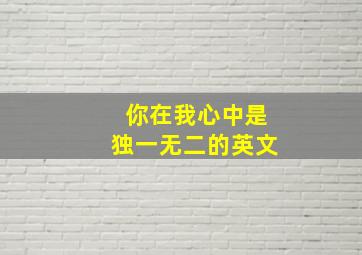 你在我心中是独一无二的英文