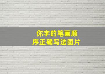 你字的笔画顺序正确写法图片