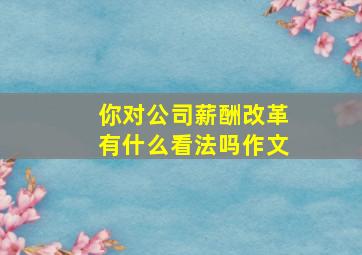 你对公司薪酬改革有什么看法吗作文