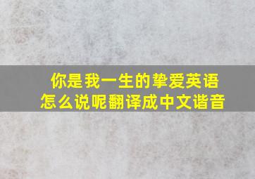 你是我一生的挚爱英语怎么说呢翻译成中文谐音