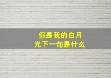 你是我的白月光下一句是什么