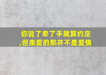 你说了牵了手就算约定,但亲爱的那并不是爱情