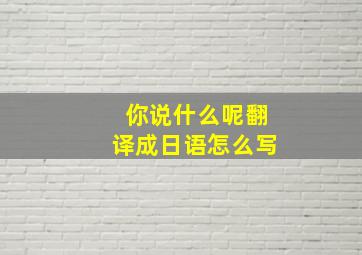 你说什么呢翻译成日语怎么写