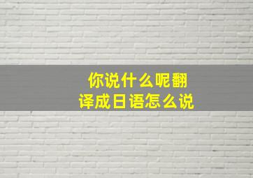 你说什么呢翻译成日语怎么说