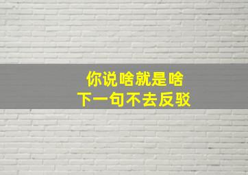 你说啥就是啥下一句不去反驳