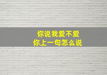 你说我爱不爱你上一句怎么说