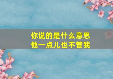 你说的是什么意思他一点儿也不管我