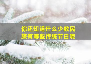 你还知道什么少数民族有哪些传统节日呢