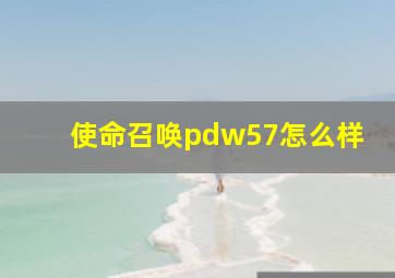 使命召唤pdw57怎么样