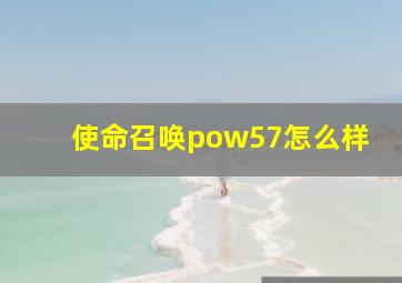 使命召唤pow57怎么样