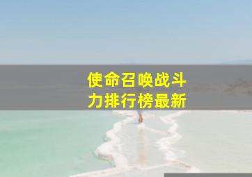 使命召唤战斗力排行榜最新