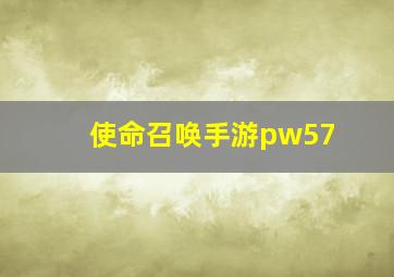 使命召唤手游pw57