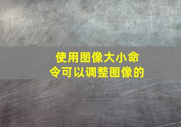 使用图像大小命令可以调整图像的