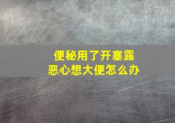 便秘用了开塞露恶心想大便怎么办