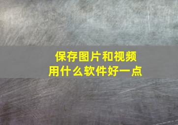 保存图片和视频用什么软件好一点