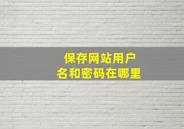 保存网站用户名和密码在哪里