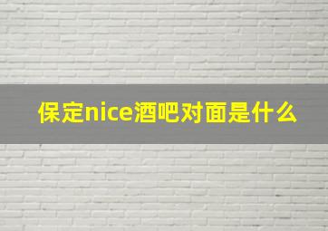 保定nice酒吧对面是什么