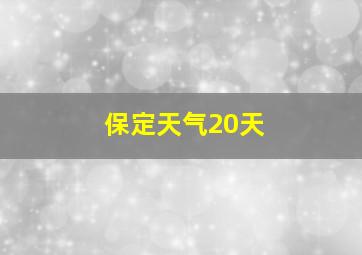 保定天气20天