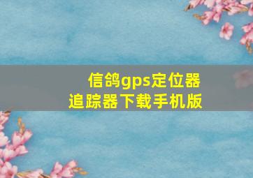 信鸽gps定位器追踪器下载手机版