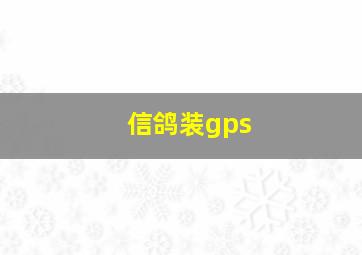 信鸽装gps