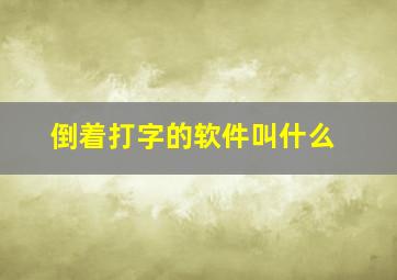 倒着打字的软件叫什么