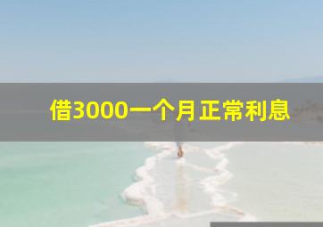 借3000一个月正常利息