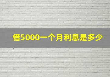 借5000一个月利息是多少